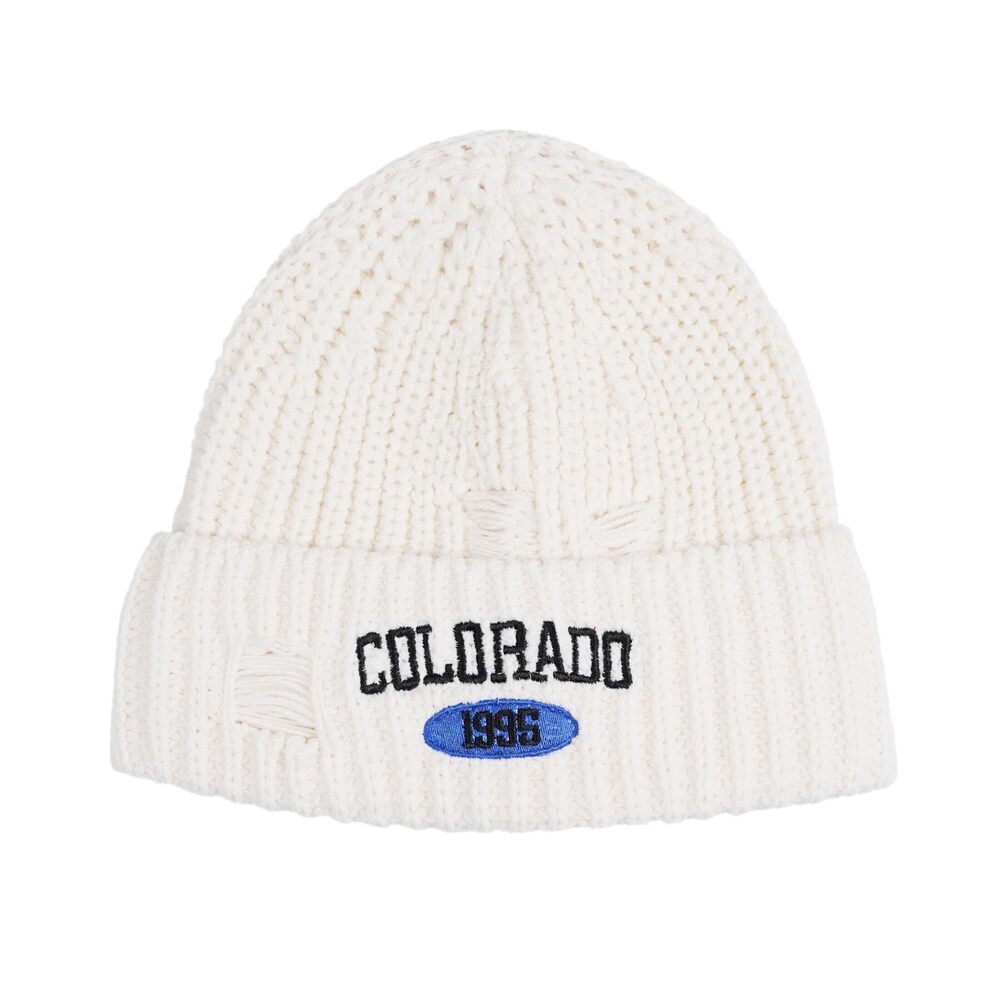 7102 Vintage Winter Hat White Knitted Beanie Crochet Hat Winter Outdoor